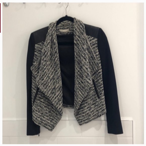 Alice + Olivia Burma Leather Drape Jacket S nwot - Picture 8 of 15